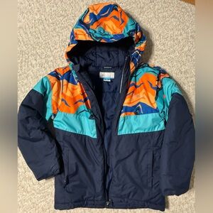Columbia Blue and Orange Puffer Jacket with Insulation